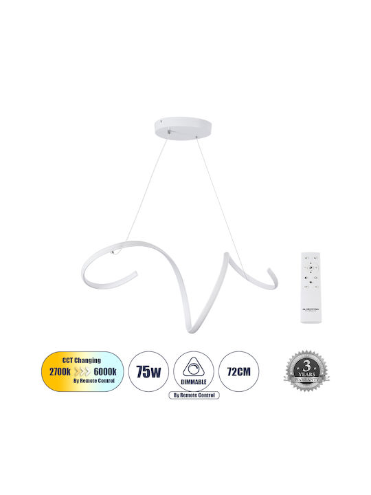 GloboStar Spirale Pendant Light White 25x25x30cm