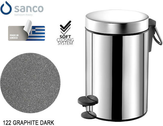 Sanco Inox Καλαθάκι Μπάνιου Soft Close 3lt Dark Graphite Sanco Inox Καλαθάκι Μπάνιου Soft Close 3lt Dark Graphite
