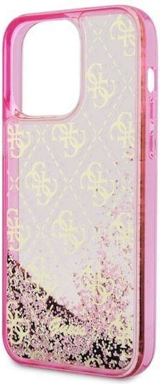 Guess Liquid Glitter Back Cover Σιλικόνης Ροζ (iPhone 14 Pro Max)