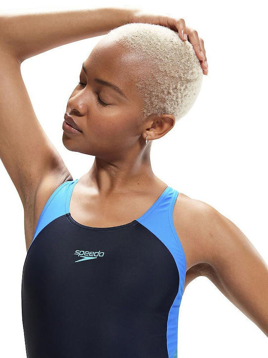 Athletic One-Piece Swimsuit Black/Lilac