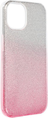 Forcell Shining Silicone Back Cover Clear / Pink (iPhone 14)