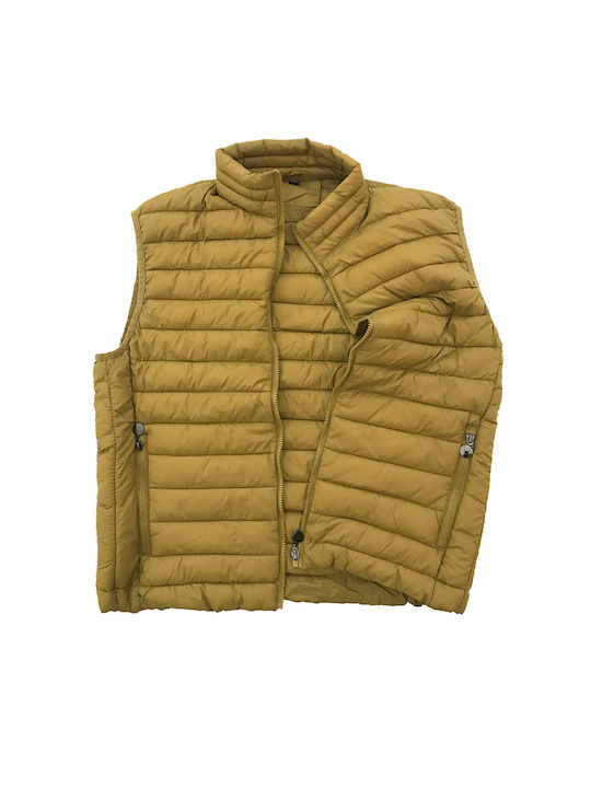 Ustyle Men's Sleeveless Jacket Mustard