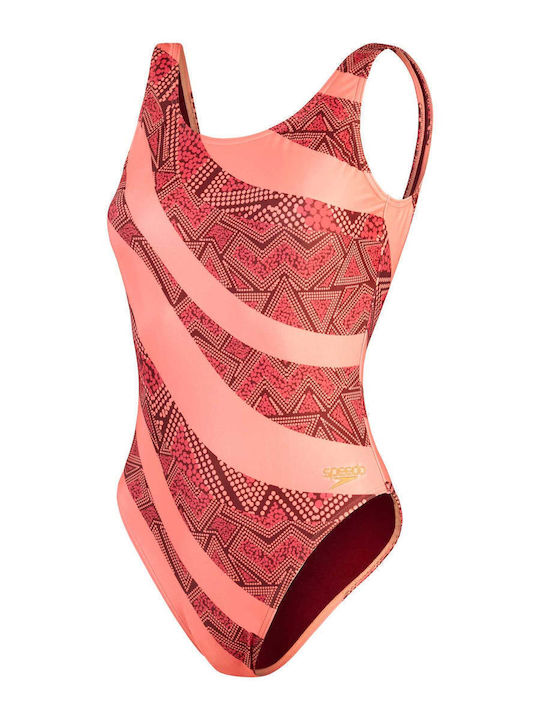 Athletic One-Piece Swimsuit with Open Back
