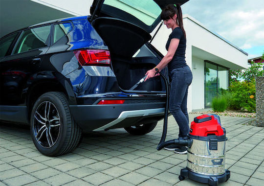 Einhell Tcvc 18/20 Lisolo Rechargeable Vacuum Wet / Dry Without Charger and Battery with Stainless Bin 20lt