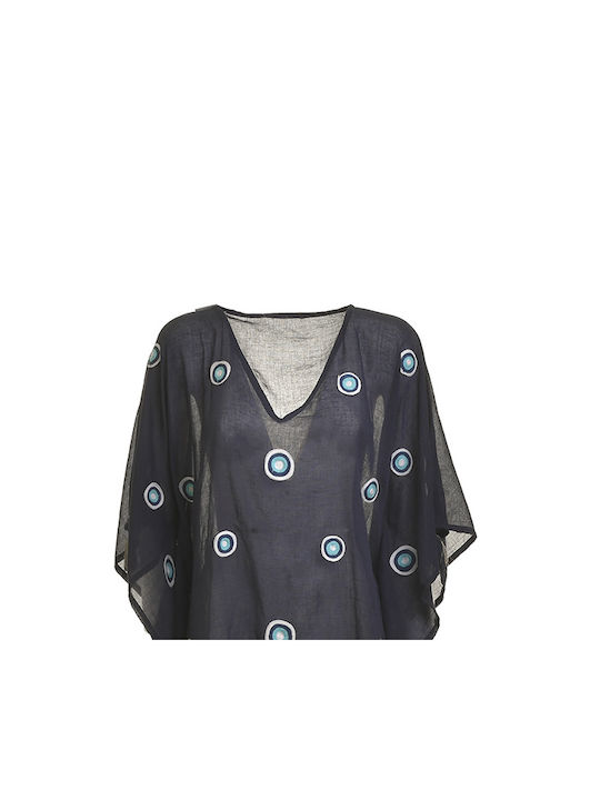 Ble Resort Collection Damen Kaftan Strand Blau