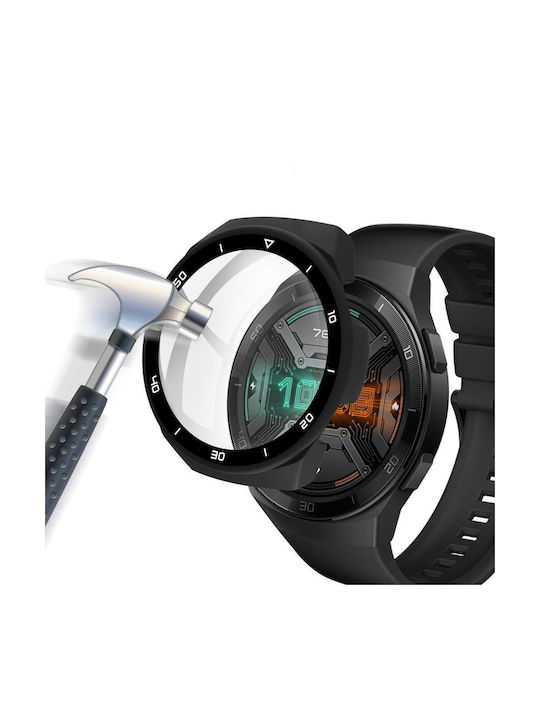 Strado 2in1 Plastic Case with Glass in Black color for Huawei Watch GT 2e