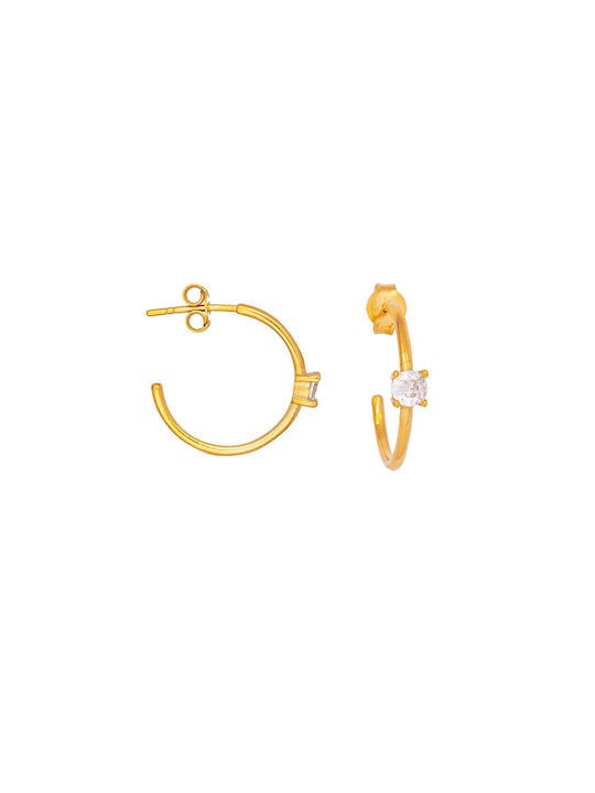 Excite-Fashion Earrings Hoops made of Silver Gold Plated with Stones