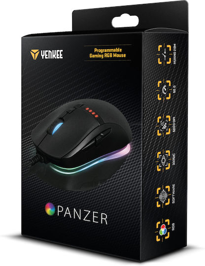 Yenkee YMS 3400 Panzer RGB Gaming Ποντίκι 5000 DPI Μαύρο
