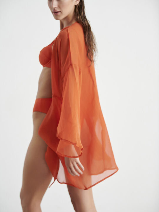 Blu4u Women's Mini Caftan Beachwear Orange