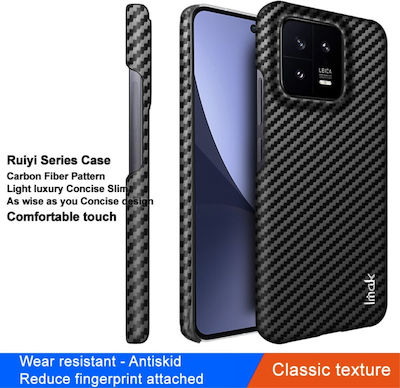 Imak Ruiyi Series υφή Carbon Fiber Задна корица Изкуствена кожа / Пластмаса Черно (Xiaomi 13) 033634