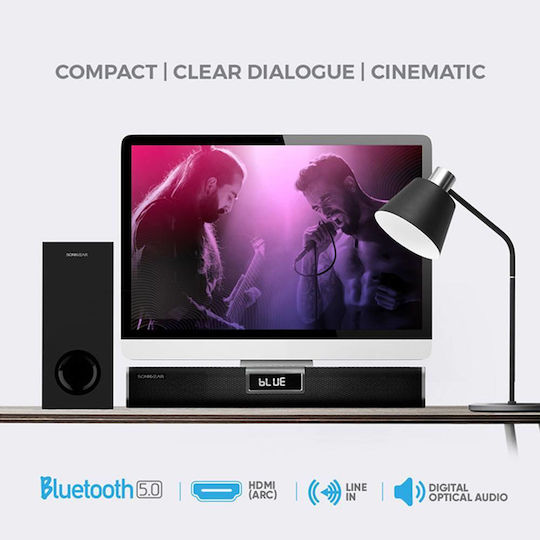Sonic Gear Sonicbar 5300BT Soundbar 2.1 Bluetooth und HDMI 35W mit kabellosem Subwoofer und Fernbedienung Schwarz