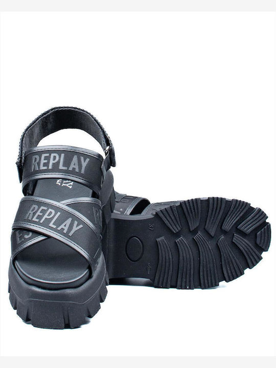 Plomb Write Women's Flat Sandals Black
