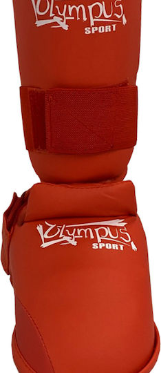 Olympus Sport WKF Style Shin Guards Adults Red