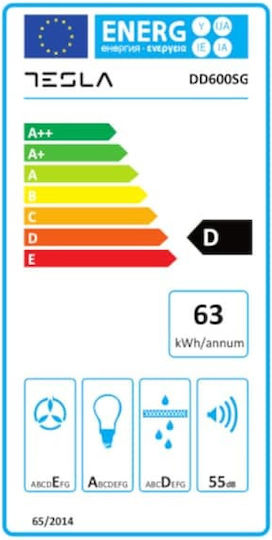 Tesla Απορροφητήρας Καμινάδα 60cm Inox