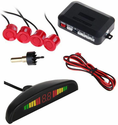 Car Parking System with Screen and 4 Sensors in Red Colour REDM1