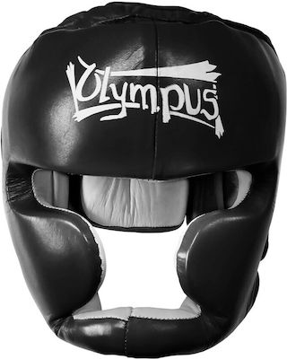 Olympus Sport Κάσκα Πυγμαχίας Ενηλίκων Κλείστού Τύπου Δερμάτινη Μαύρη