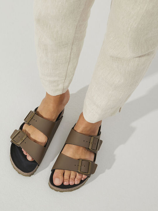 Arizona Birko-Flor Women's Flat Sandals Anatomic Pine Green Narrow Fit