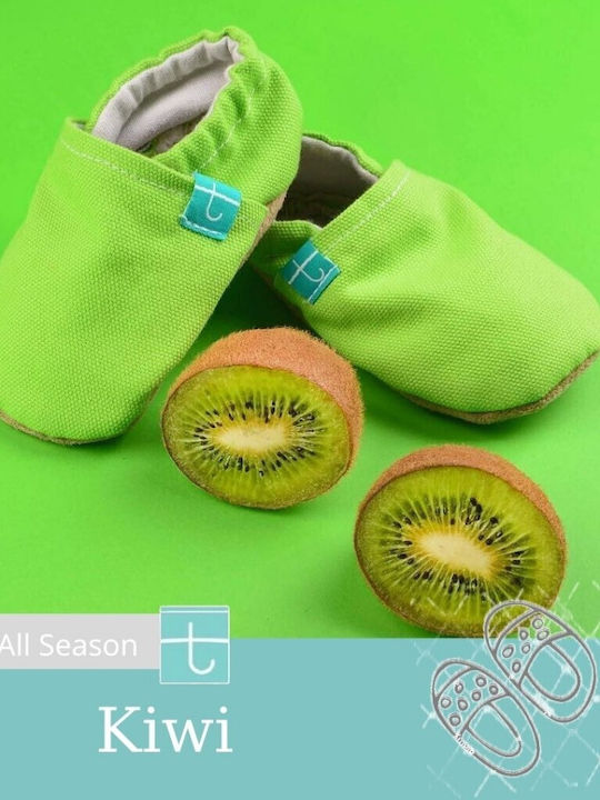 TiTot Baby Run Handgefertigte Anti-Rutsch-Schuhe "Kiwi" Grün