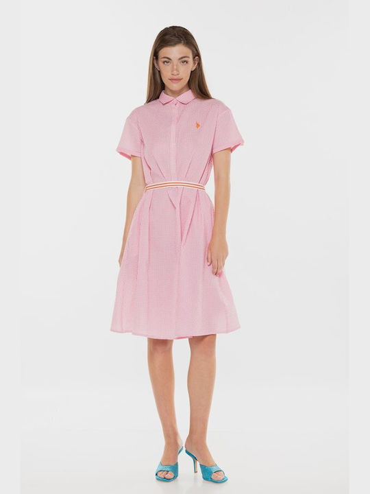 U.S. Polo Assn. Καλοκαιρινό Mini Φόρεμα Ροζ