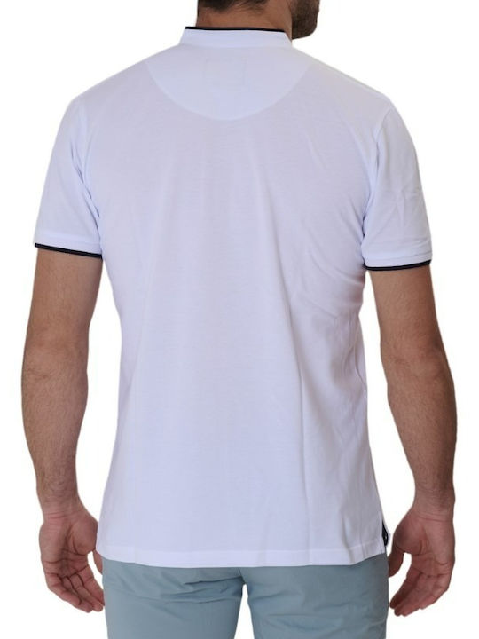 Dors Men's Short Sleeve T-shirt with Buttons White