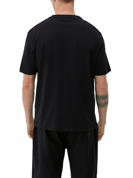 S.Oliver T-shirt Bărbătesc cu Mânecă Scurtă Negru