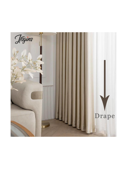 My Home Luxury Vorhang mit Bleistiftfalten Italien Beige 270x280cm