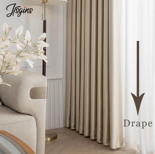 My Home Luxury Italian Curtains With Pencil Pleat Beige 270x280cm