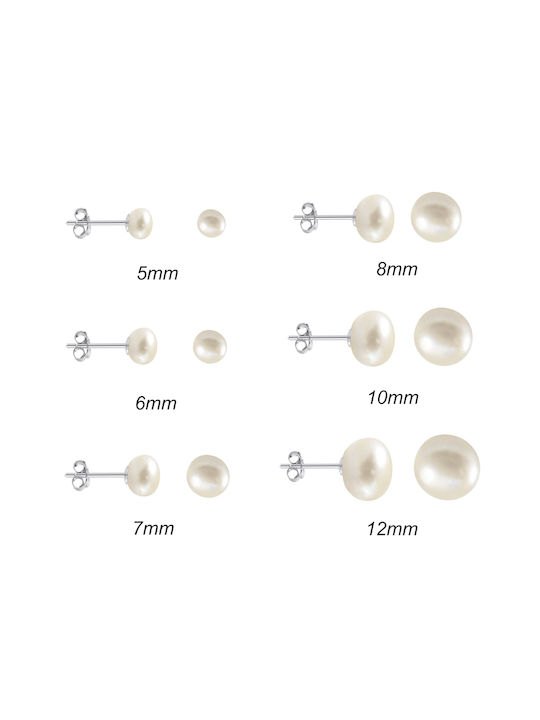 8mm Simple Stud Earrings Pearls made of Silver 925