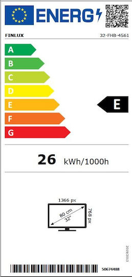 Finlux Τηλεόραση 32" HD Ready LED 32FHB4561 (2021)
