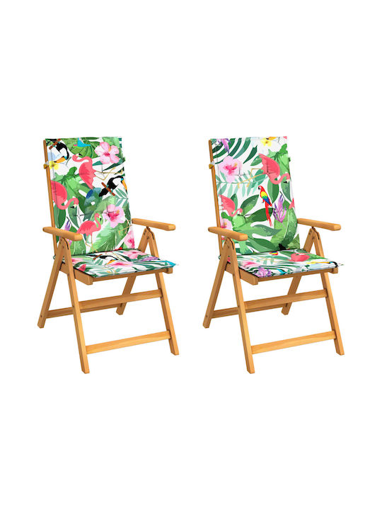 vidaXL Perna Scaunului De Grădină Cu Spătar Multicolor 2 Buc 120x50 Cm