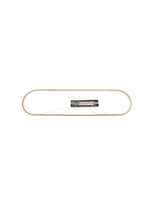 GloboStar Bolivar Κρεμαστό Φωτιστικό Χρυσό LED με Ρυθμιζόμενο Λευκό Φως Ράγα 120x30εκ.