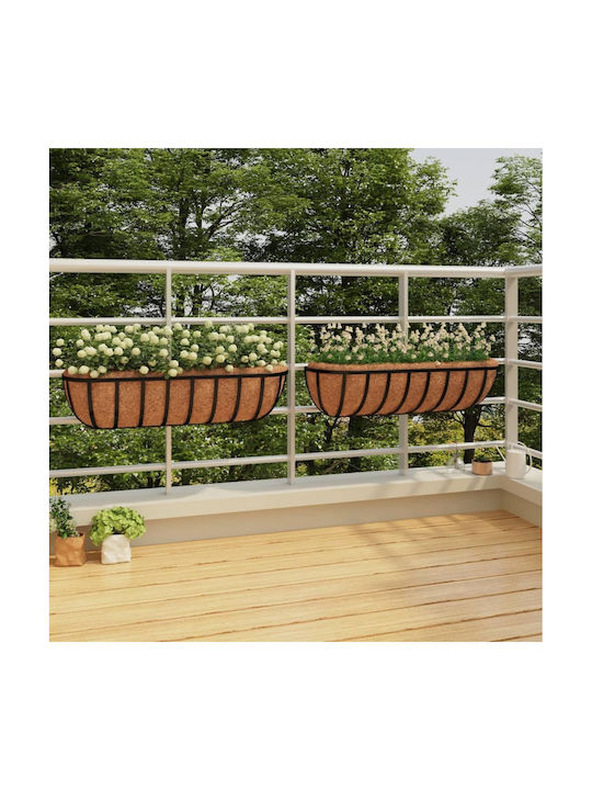 vidaXL Planter Box Hanging Black 61x16cm 2pcs 319354