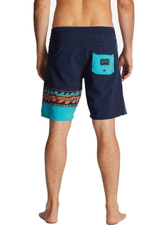 Billabong Costum de baie pentru bărbați Pantaloni scurți Albastru marin cu modele