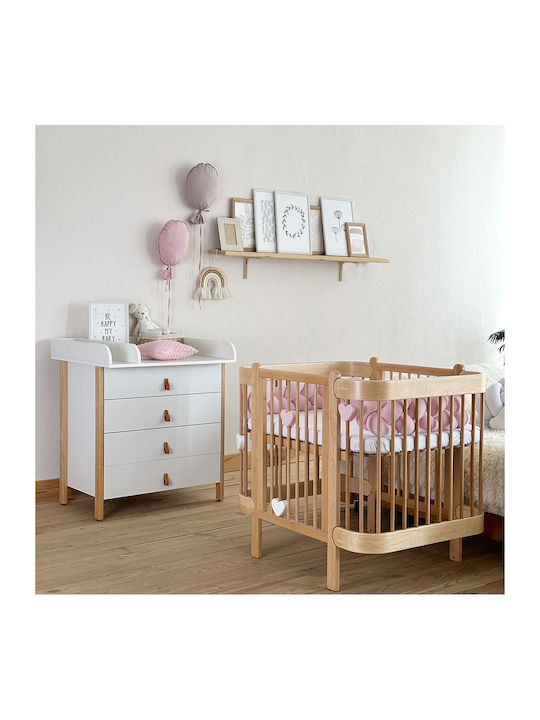 Scandi Baby Dresser with 4 Drawers White 80x50x85cm