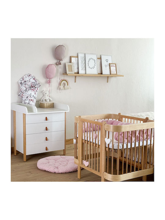 Scandi Baby Dresser with 4 Drawers White 80x50x85cm