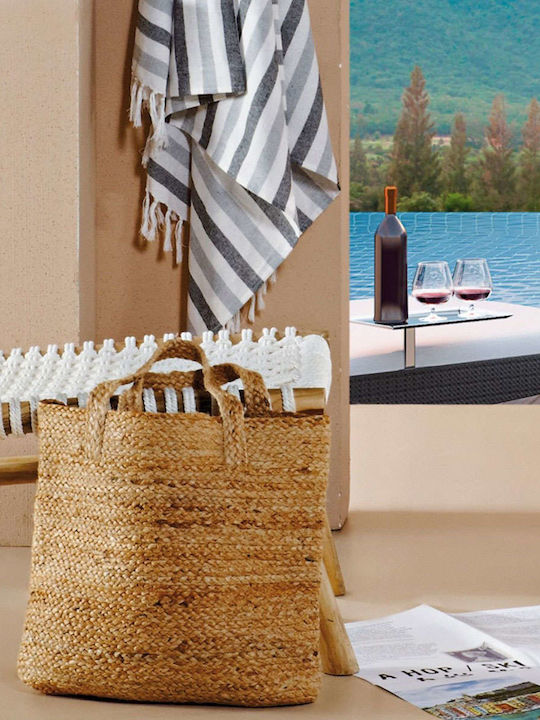 Kentia Wicker Beach Bag Beige