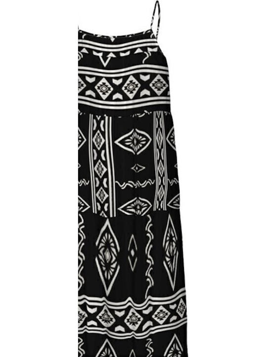 Summer Maxi Dress with Ruffles Wrap Black