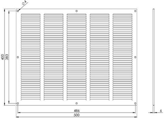 Europlast Perdea de ventilație 50x40cm Dreptunghiulară cu plasă