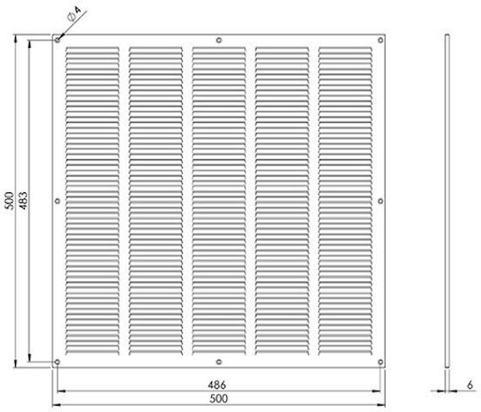 Europlast Vent Louver 50x50cm Square with Screen
