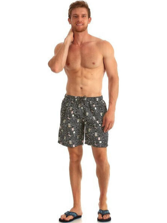 Men's Swimwear Shorts Black with Patterns
