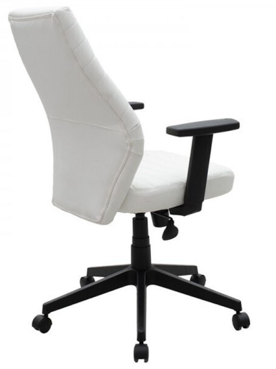Καρέκλα Διευθυντική με Ανάκλιση και Ρυθμιζόμενα Μπράτσα Benno Λευκή Pakketo