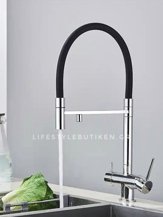 Naron Tall U-Shaped Kitchen Faucet Counter Chrome