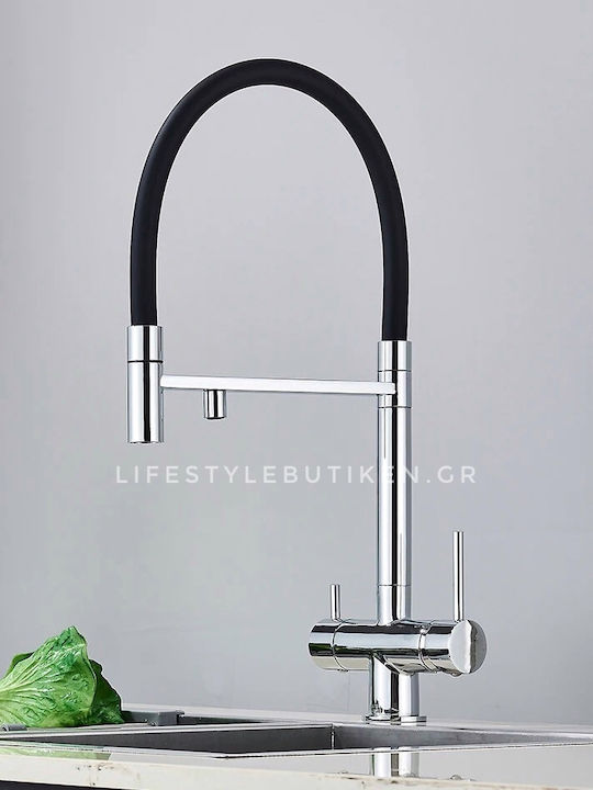 Naron Tall U-Shaped Kitchen Faucet Counter Chrome