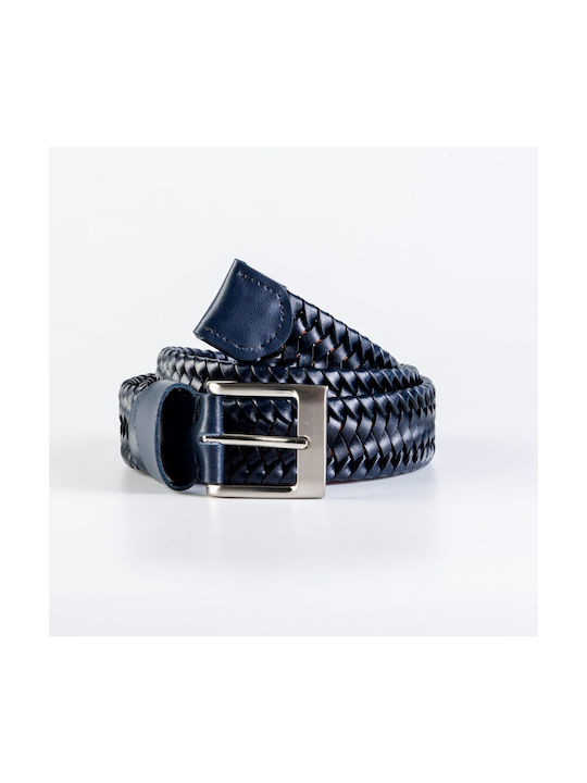 HAND-MADE MEN'S HIGH QUALITY MALE PLEXTALKED LEATHER BAND - Blue