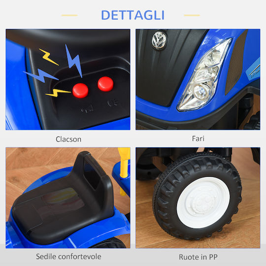 HomCom Tractor Mașină Ride On Pentru 12+ Luni Albastru