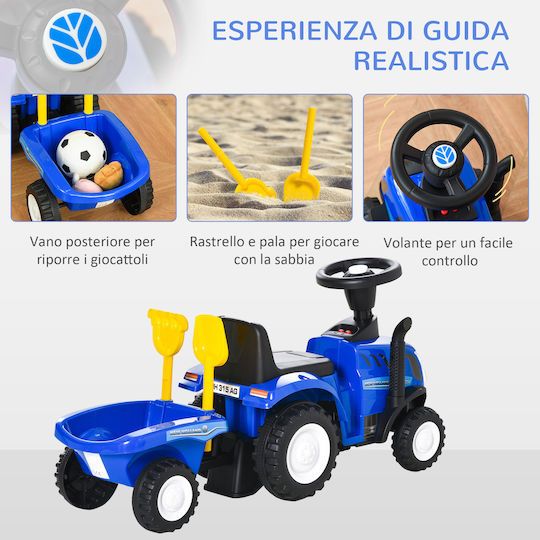 HomCom Tractor Mașină Ride On Pentru 12+ Luni Albastru