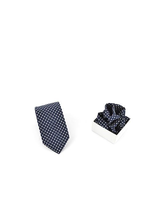 Tie and scarf set Monte Napoleone MNc044 Monte Napoleone Blue