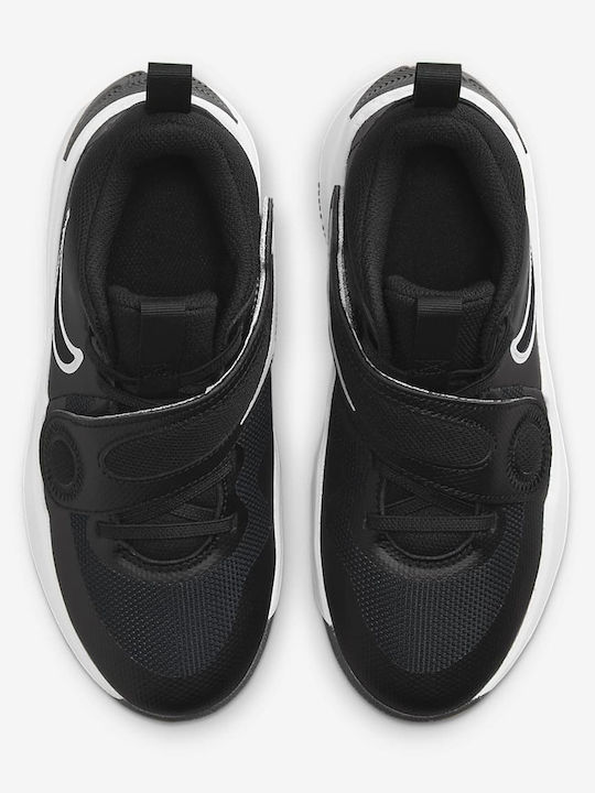 Hustle Hustle D 11 Kids Sports Shoes Basketball with Hoop & Loop Closure Black / White