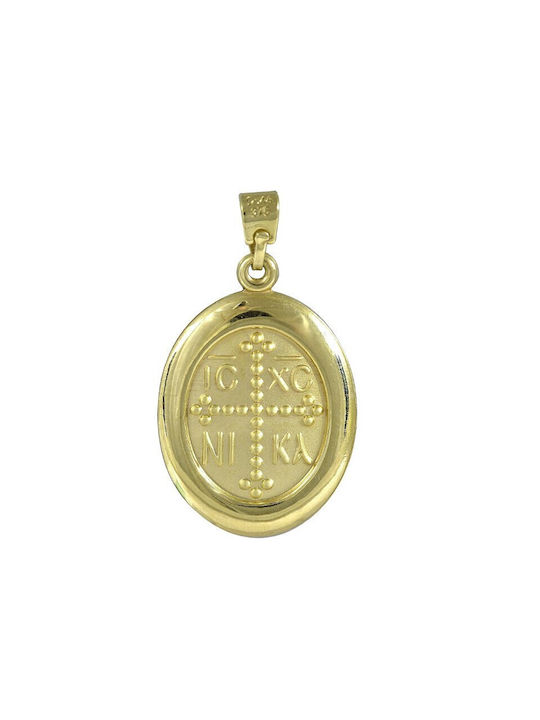 9 carat gold amulet with Christ FL0086 9 Carat gold amulet