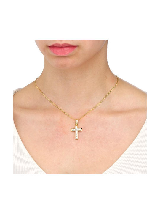 Gold double sided cross ST26169F 18 Carat gold